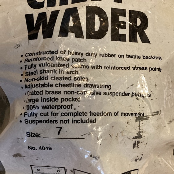 AMERICAN CAMPER Vulcanized RUBBER Chest Wader SZ 7 New - Picture 2 of 6